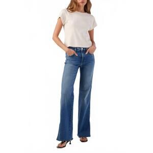 NEW AMO georgia split flare jeans in dearest